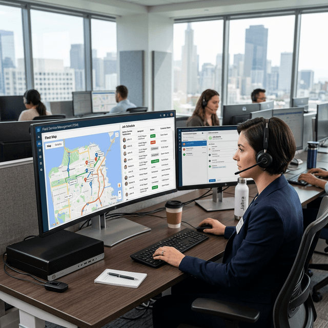 AI-native dispatch dashboard showing autonomous job routing